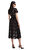 Black Lace Velvet Bow Midi Elbise
