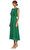 Green Chiffon Sleeveless Ruffle Midi Elbise