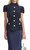 Navy Metallic Boucle Maxi Elbise