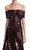 Brown Sequin Off Shoulder Midi Elbise