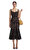 Black Fine Lace Midi Elbise