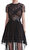Black Dot Mesh Mini Elbise