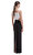 Black And White Crepe Maxi Elbise