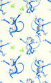 Laura Ashley Monkey Wallpaper Blue Duvar Kağıdı
