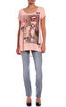 Guess Baskılı Pembe T-Shirt