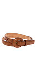 Michael Kors Belts Skinny Leather Covered Buckle Belt Kemer