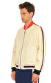 Gucci Baskı Desen Beyaz Deri Ceket