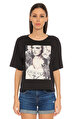 Guess Baskı Desen Siyah T-Shirt