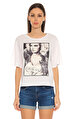 Guess Baskı Desen Beyaz T-Shirt