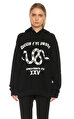 Gucci Baskı Desen Kapüşonlu Siyah Sweatshirt