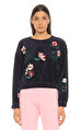 Juicy Couture Lacivert Çiçek Desenli Sweatshirt