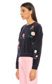 Juicy Couture Lacivert Çiçek Desenli Sweatshirt