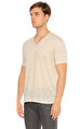 John Varvatos V Yaka Bej Rengi T-Shirt