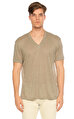 John Varvatos V Yaka Bej Rengi T-Shirt