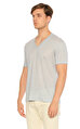 John Varvatos V Yaka Mavi T-Shirt