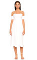 Juicy Couture Kayık Yaka Midi Beyaz Elbise