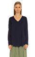 Eileen Fisher V Yaka Lacivert T-Shirt