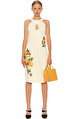 Karen Millen Çiçek Desenli Krem Rengi Elbise