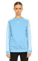 Adidas Originals Çizgili Uzun Kollu Mavi Sweatshirt