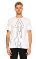 Les Hommes Urban Baskı Desen Beyaz T-Shirt