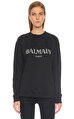 Balmain Baskı Desen Siyah Sweatshirt