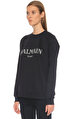 Balmain Baskı Desen Siyah Sweatshirt