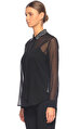 DKNY Taş İşlemeli Siyah Gömlek