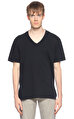 James Perse V Yaka Siyah T-Shirt