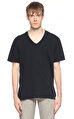 James Perse V Yaka Siyah T-Shirt