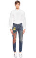 Gucci İşleme Detaylı Renkli Denim Pantolon