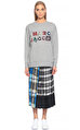 Marc Jacobs Pul-Payet İşlemeli Gri Sweatshirt