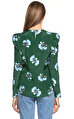 Maje Çiçek Desenli Yeşil Bluz