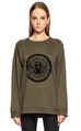 Balmain Baskı Desen Haki Sweatshirt