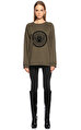 Balmain Baskı Desen Haki Sweatshirt