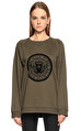 Balmain Baskı Desen Haki Sweatshirt