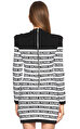 Balmain Pano Desen Siyah-Beyaz Mini Elbise