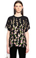 Gucci Çiçek Desenli Siyah T-Shirt