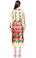 Gucci Çiçek Desenli Krem-Pembe Midi Elbise