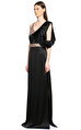Lanvin İşleme Detaylı Siyah Uzun Gece Elbisesi