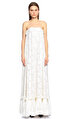 Lanvin Dantelli Beyaz Uzun Gece Elbisesi