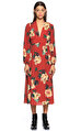 Exquise Çiçek Desenli Midi Elbise