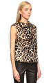 Tom Ford Leopar Desenli Deri Bluz