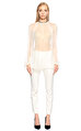 Alexander McQueen Yakası Taş İşlemeli Beyaz Bluz