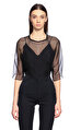 Lanvin Transparan Siyah Bluz