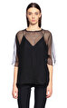 Lanvin Transparan Siyah Bluz