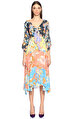 Peter Pilotto Çiçek Desenli Midi Renkli Elbise
