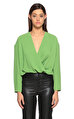 Exquise Çıtçıtlı Yeşil Bluz
