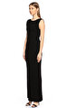 Alaia Siyah-Bordo Uzun Elbise