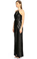 JS Collections Pul Payet Siyah Uzun Gece Elbisesi