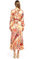 NY Atelier Çiçek Desenli Midi Elbise